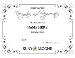 SUNY Broome certificate template