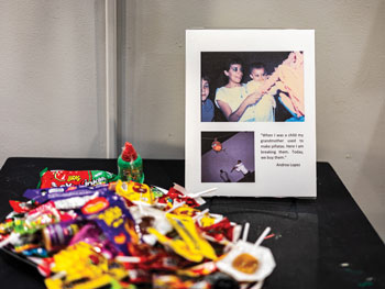 Mexican candy and photos of a pinata