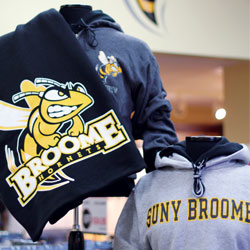 SUNY Broome Shirts in the Campus Bookstore. 