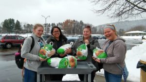 Medical Assisting Club with food from Food Drive