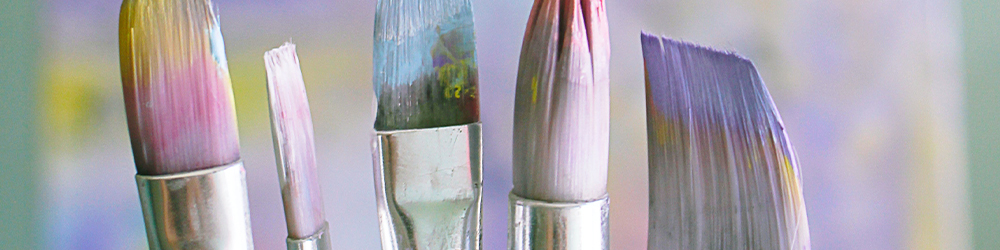 Paint brush tips.  Art and Design Department logo banner.