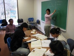 Student teaching other students