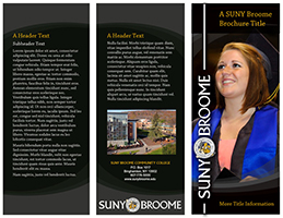 8.5x11 SUNY Broome trifold brochure template, black background