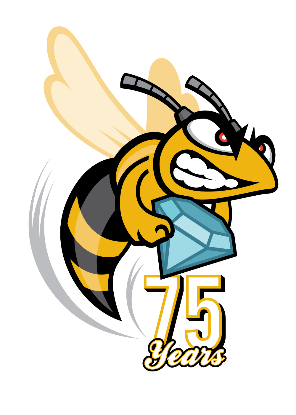 75 anniversary logo with the hornet