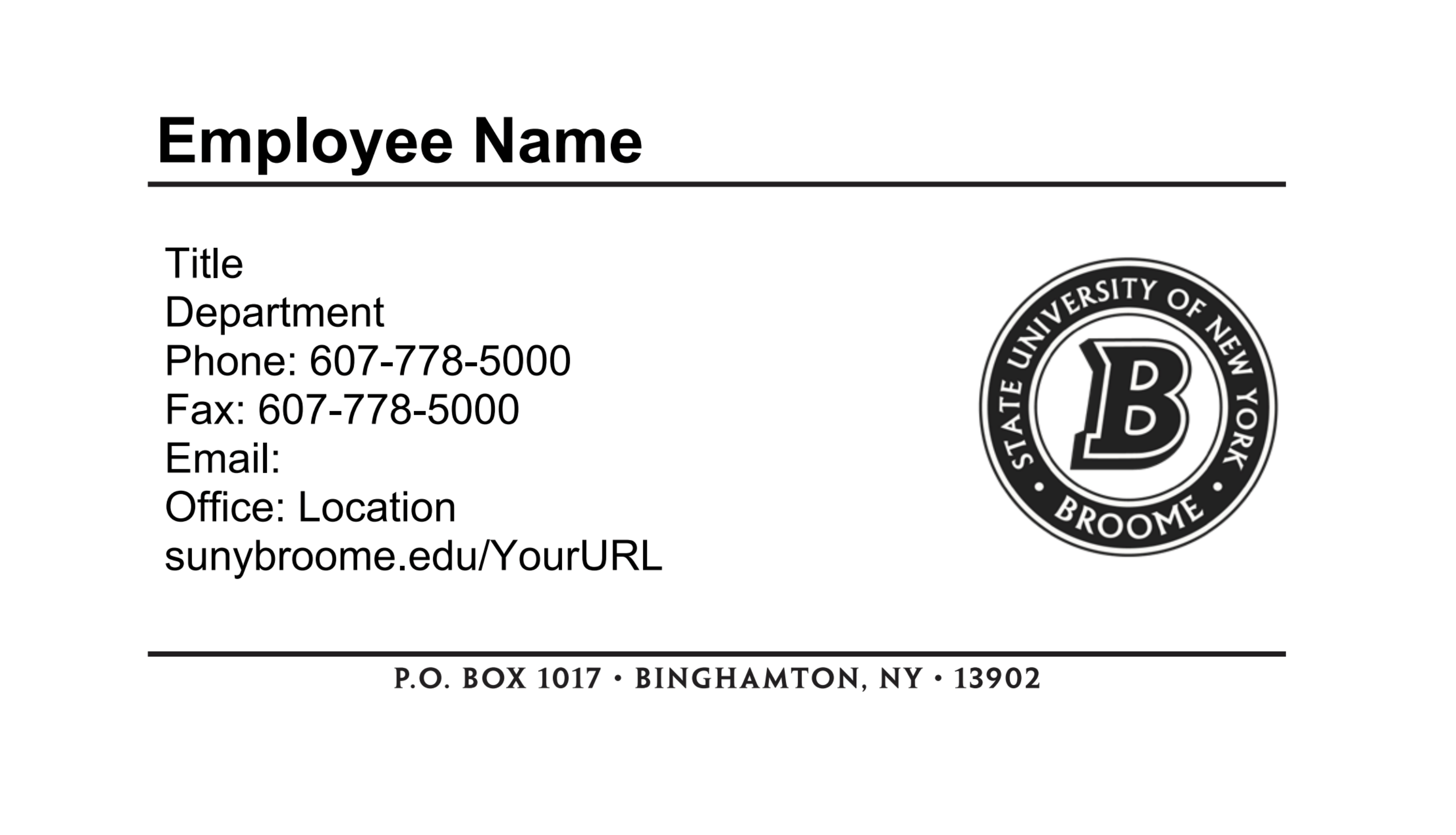 On-Campus Business Cards