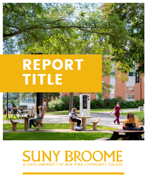 8.5x11 black SUNY Broome Report Cover