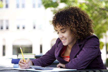 Bellevue Female Student studying